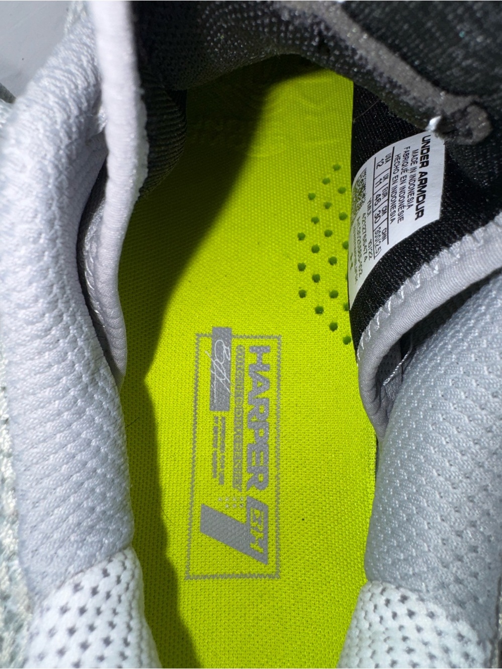 Under Armour Harper 7 Low Elite TPU Baseball Cleats Gray White Mens Size 12 - Picture 6 of 8